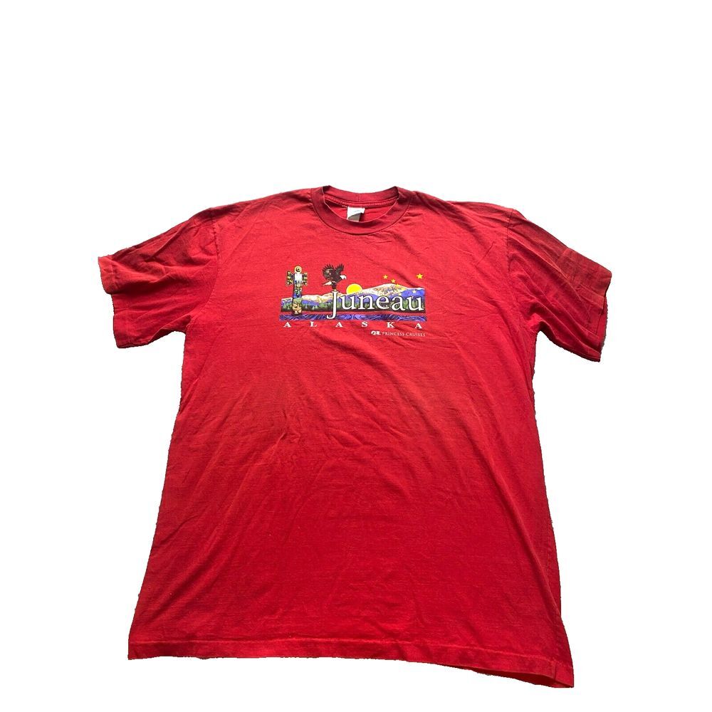 VTG Princess Cruises Shirt Adult 2XL XXL Red Juneau Alaska Single Stitch‎ Mens